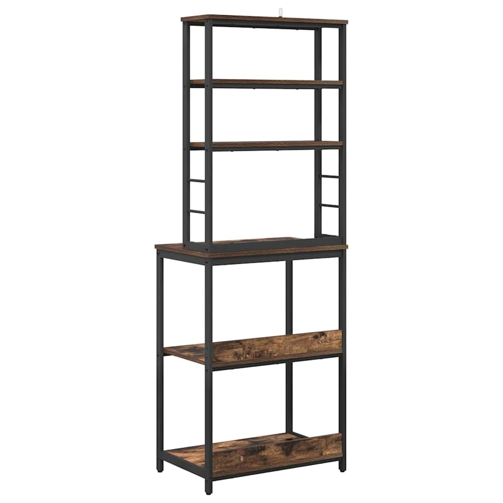 Gecheer Küchenregal industrieller Stil 60 x 40 x 168 cm Holzwerkstoff Regale stabilen Stahlrahmen rechteckige Form viel Platz für Kochutensilien und Deko-Objekte for Küchen und Essbereiche