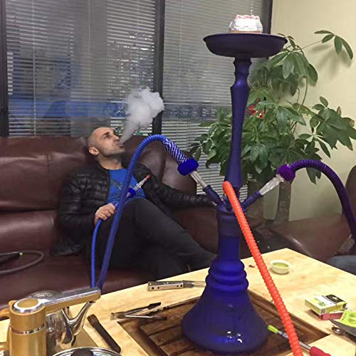 JIXIN Shisha-Set Mit Vier Schläuchen - Original Aluminium-Shisha-Kit Vase Aus Dickem Glas,Rot – Bild 3