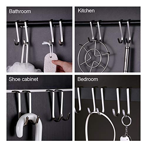 4 Pack Over Cabinet Drawer Double Hooks, Stainless Steel Multiple Use Narrow Door Hook For Kitchen, Bathroom, Wardrobe Door, Only Sold By Yamazihd #TOP5
