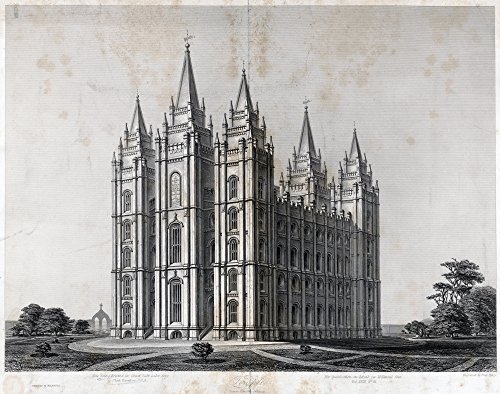 Salt Lake Temple Nthe Salt Lake Temple In Salt Lake City Utah Engraving By Frederick Piercy C1870 Poster Print by (18 x 24)