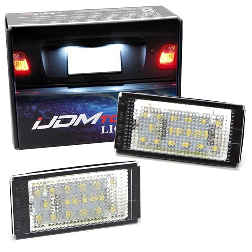 iJDMTOY OEM-Fit 3W Full LED License Plate Light Kit Compatible With BMW 1998-2003 E46 Pre-LCI 325ci 330ci Coupe, 2000-2001 M3 Coupe, Powered by 18-SMD Xenon White LED