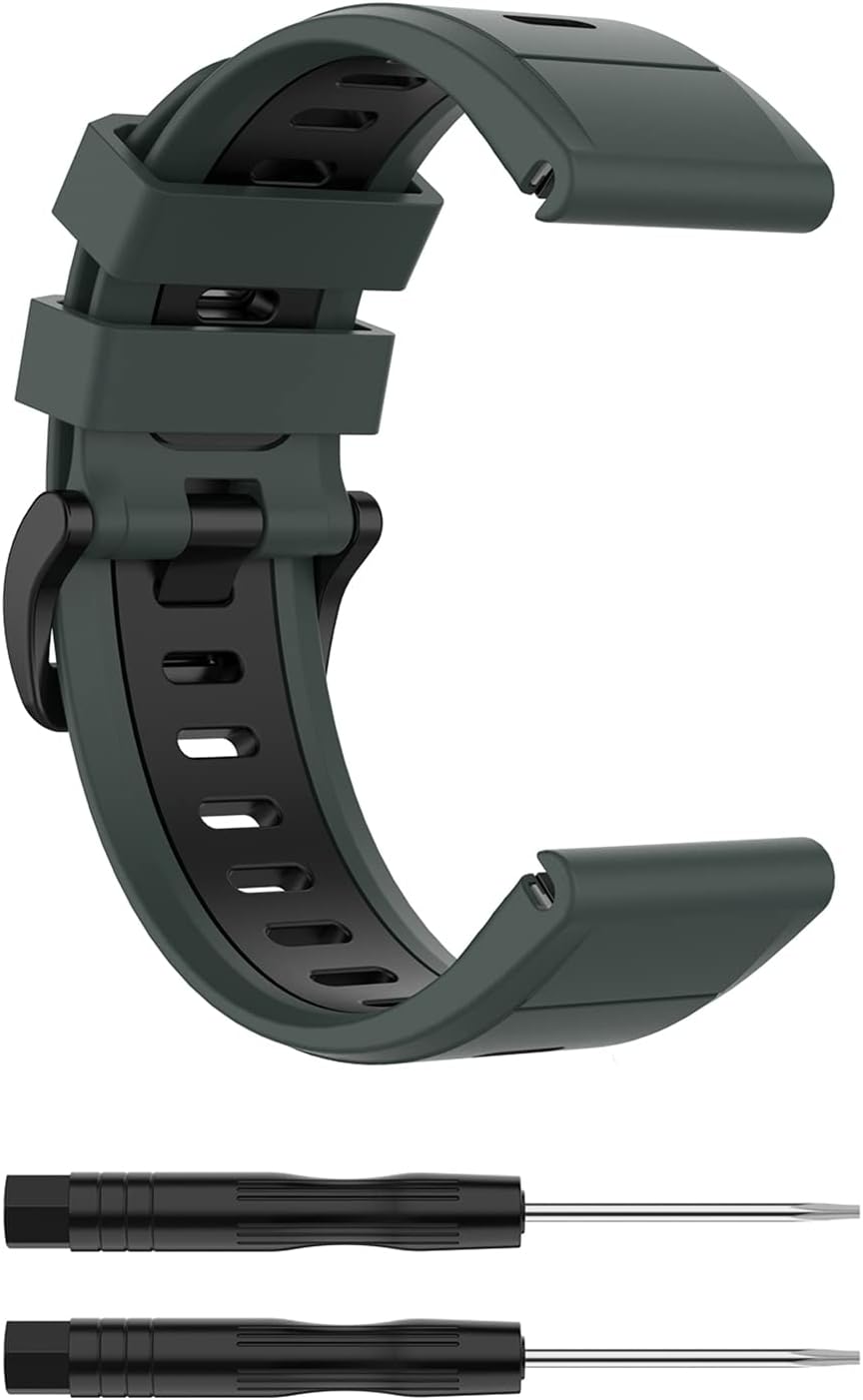 26MM Silicone Two-color Watch Strap Wristband Bracket for Garmin Fenix 7X / 6x / 5x / 3 Upgraded Parts