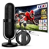 2026 Antenne TV Intérieure Puissante – Powerful Indoor TNT Antenna, Portée Jusqu’à 600 km, Fixation Magnétique, Design Compact, Compatible with TV Intelligentes et Anciennes, 4K/1080P