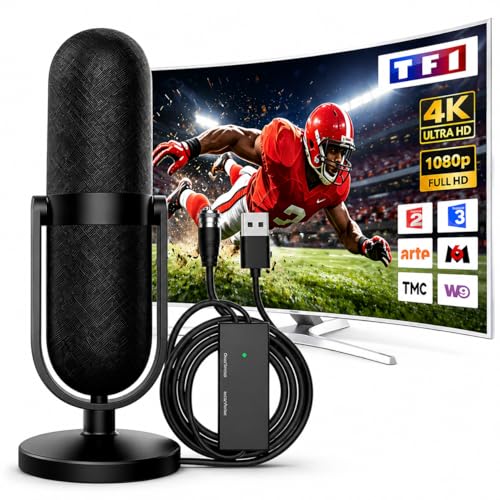 2026 Antenne TV Intérieure Puissante – Powerful Indoor TNT Antenna, Portée Jusqu’à 600 km, Fixation Magnétique, Design Compact, Compatible with TV Intelligentes et Anciennes, 4K/1080P