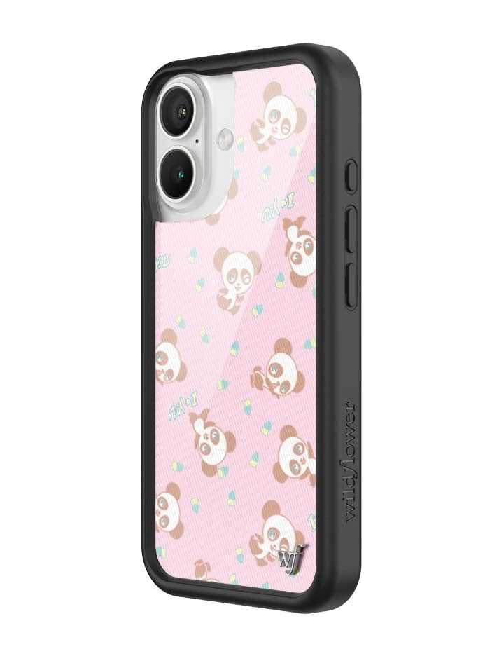 Image of Wildflower Cases - Compatible with iPhone 16 | Protective Black Bumper, 6.5ft Drop Test Certified, Women Owned Small Business | Ashley Williams - Panda