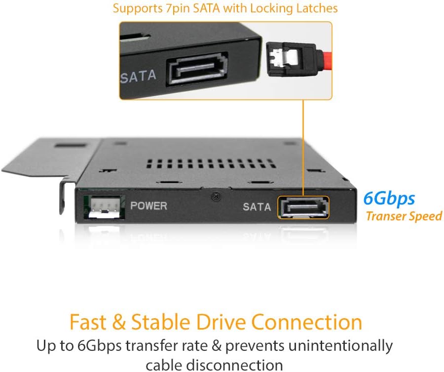 Flash Deals - 60% OFF ICY DOCK 2.5” SATA/SAS HDD/SSD Rugged Full Metal Mobile Rack for Slim ODD or Slim FDD Bay | ToughArmor MB411SPO-B