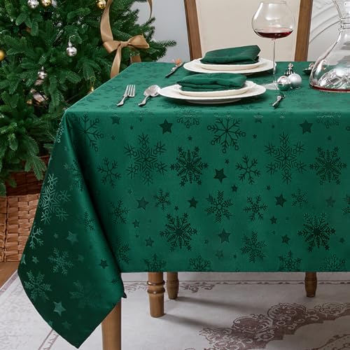 Romanstile Tischdecke Weihnachten 140x240 cm grün abwaschbar...