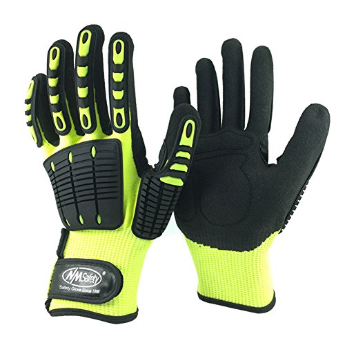 ✅ 10 Best Anti Vibration Gloves 3 NMSafety Anti Vibration Oil-proof Cut Resistant Safety Work Glove,Full finger,Yellow Nylon+HPPE+Glassfirbe Seamless Knitted Liner With Sandy Nitrile Rubber Palm,Excellent Grip. (XX-Large)
