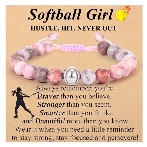 Softball Gifts for Girls Softball Bracelets for Teen Girls Daughter, Granddaughter, Coach, Team Gifts Birthday/Christmas/Graduation Gifts