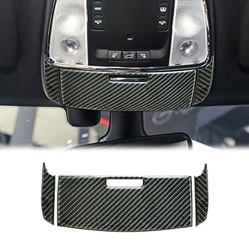SUNJIKA Compatible with Carbon Fiber Interior Sun Glasses Box Storage Panel Cover Trim Sticker Accessories for Jeep Grand Cherokee 2014 2015 2016 2017 2018 2019 2020 2021 3PCS Black
