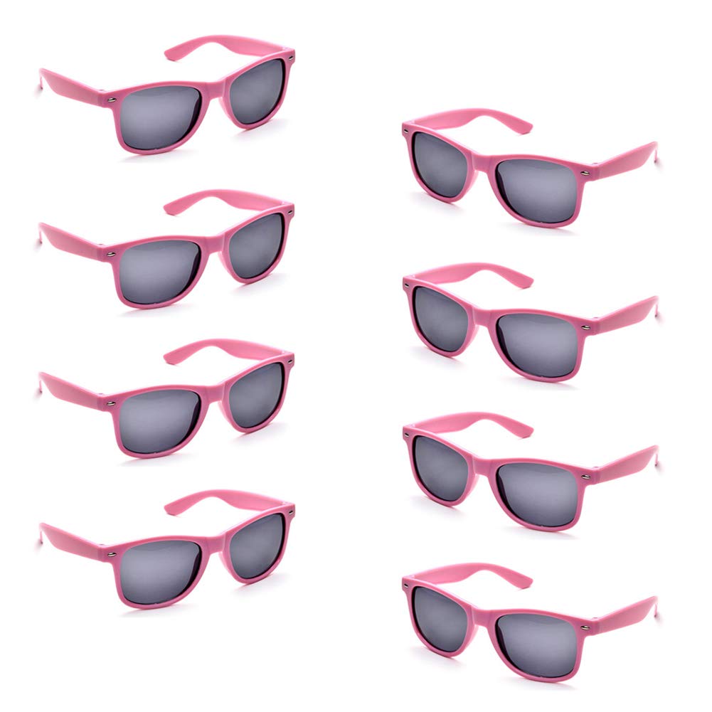 Neon Colors Party Favor Supplies Unisex Sunglasses Pack of 8 for Kids