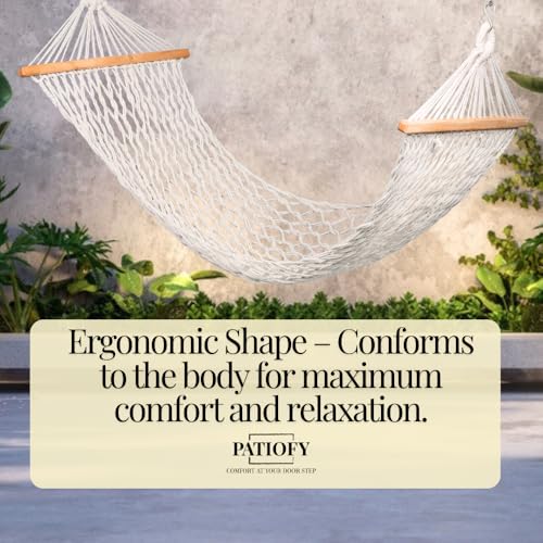 Image of Patiofy Human Size Hammock Swing /Jhula for Balcony /Swing for Balcony for Adult /Jhoola for Home /Hammock /Suitable for Indoor & Outdoor / 120Kgs Weight Bearing Capacity (Beige)