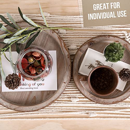 Festwind Two Tiered Tray Beaded- Decorative Beaded Kitchen Island Decor - Small Wooden Tiered Tray Stand For Holidays - Lovely Farmhouse Gift Rustic Brown #TOP2