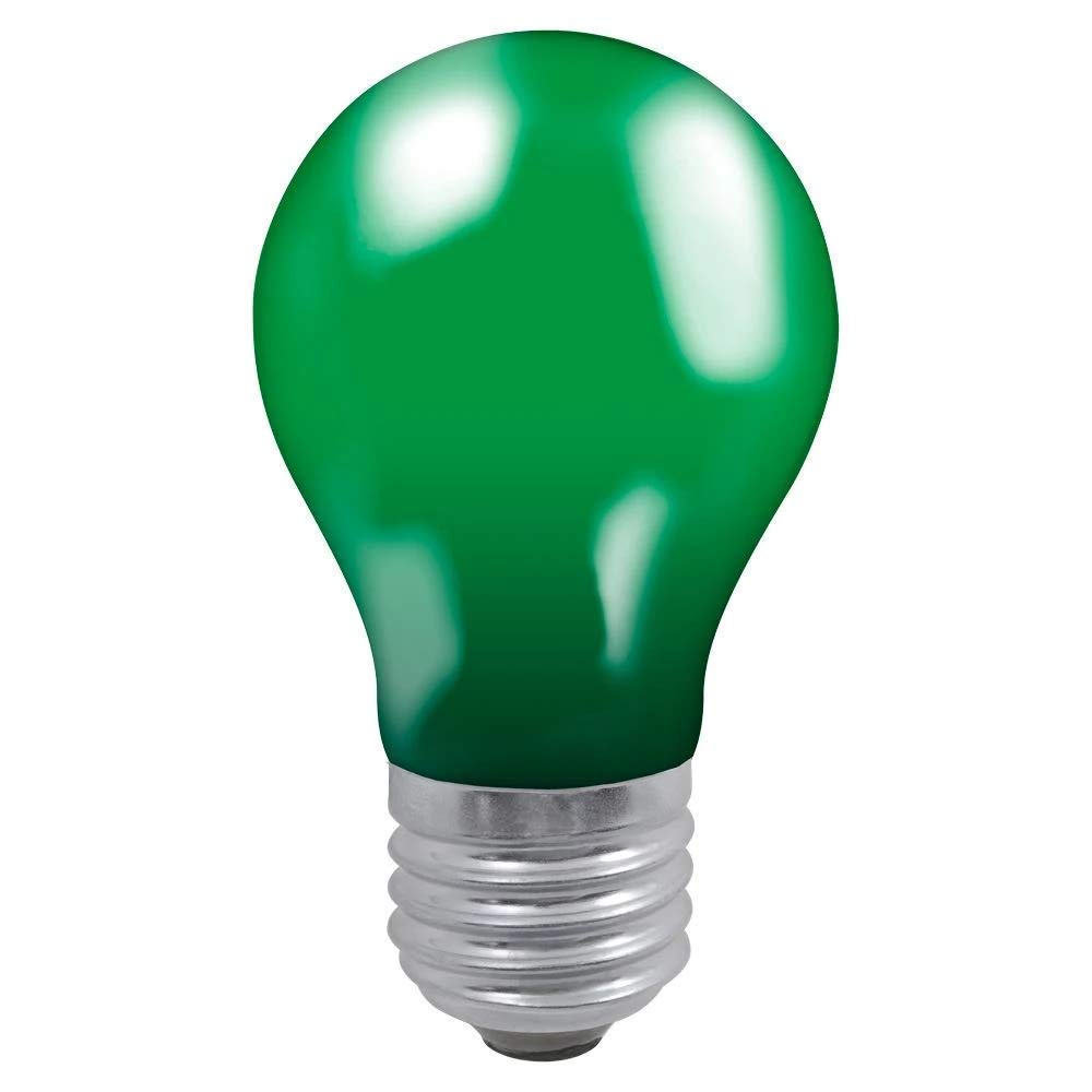 Crompton Lamps 25W GLS ES-E27 Dimmable Colour Glazed IP65 Green 20lm ES Screw E27 Incandescent Coloured Outdoor External Festoon Light Bulb