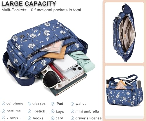 Image of Pealwel Casual Crossbody Bag with Anti Theft Pocket - Women Lightweight Water-Resistant Purse Bag