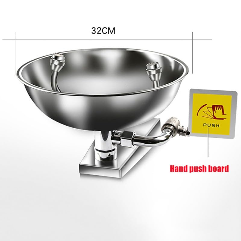 Gfdbhjer 304 Stainless Steel Portable Eye Wash Station, Wall-Mounted Emergency Eyewash Station, Emergency Eye and Face Wash Equipment