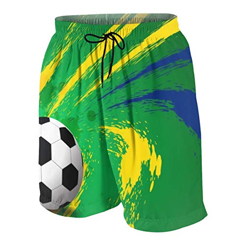 Fehuew Sporty Soccer Bathing Suit Beach Shorts With Pockets Quick Dry Swim Trunks Children Loose Shorts Sports For Boys 10-12 Years Old #TOP1