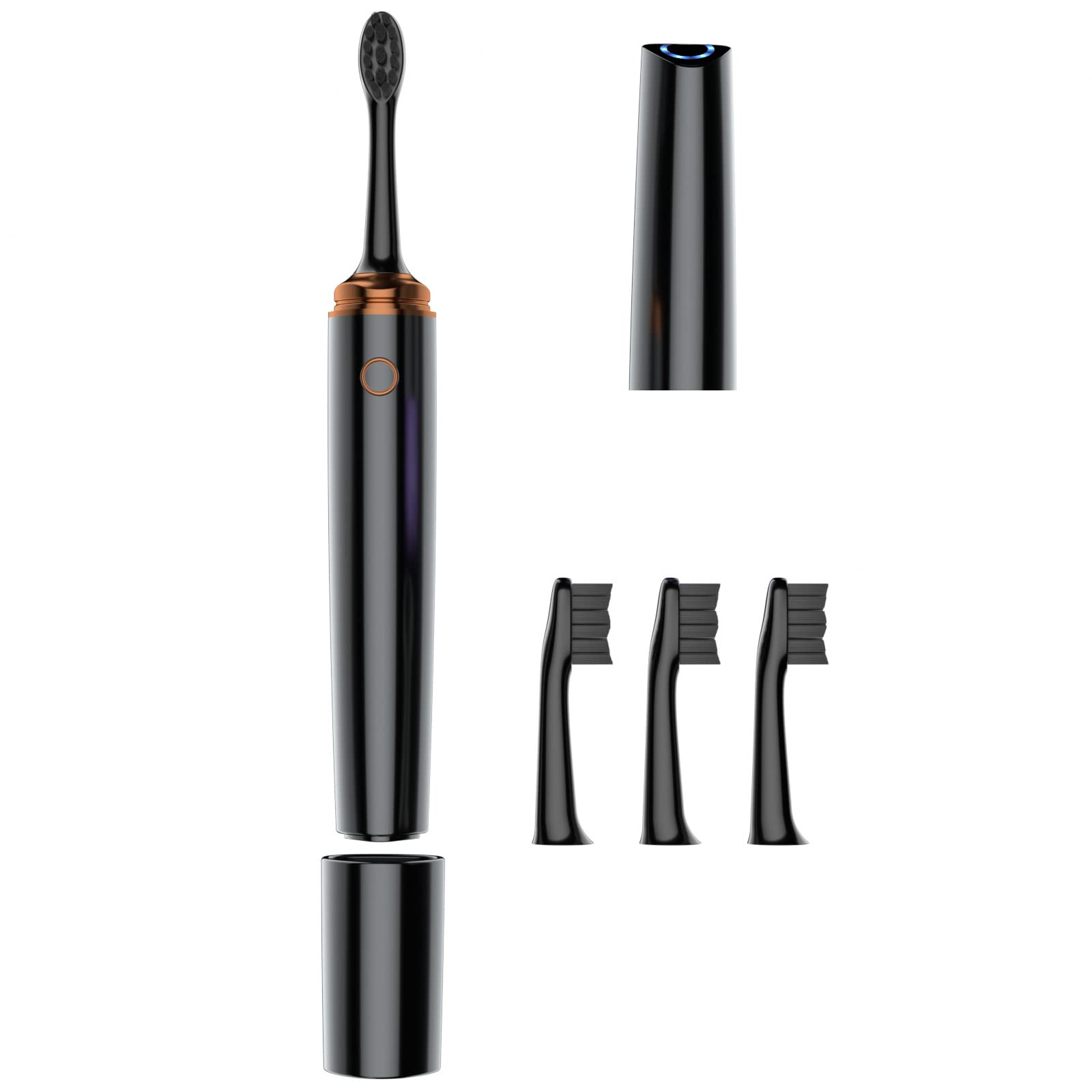 HOU43000Times/Min Vibration Electric Toothbrush - Travel Kit, Black