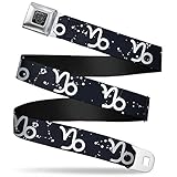 Buckle-Down Seatbelt Belt - Zodiac Capricorn Symbol/Constellations Black/White - 1.0" Wide - 20-36 Inches in Length