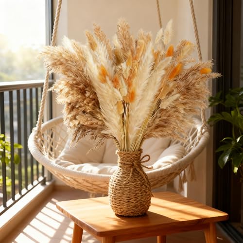 Ramo de Pasto Pampas Natural Seco Boho 17 pulgadas miniatura 5