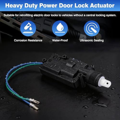 Riloer Universal Heavy Duty Power Door Lock Actuator 2 Wires, Car Door Lock Actuator, Motor Door Lock Actuator for Most 12V Vehicles, Car Motor Universal Heavy Duty High Power - Thumbnail 2