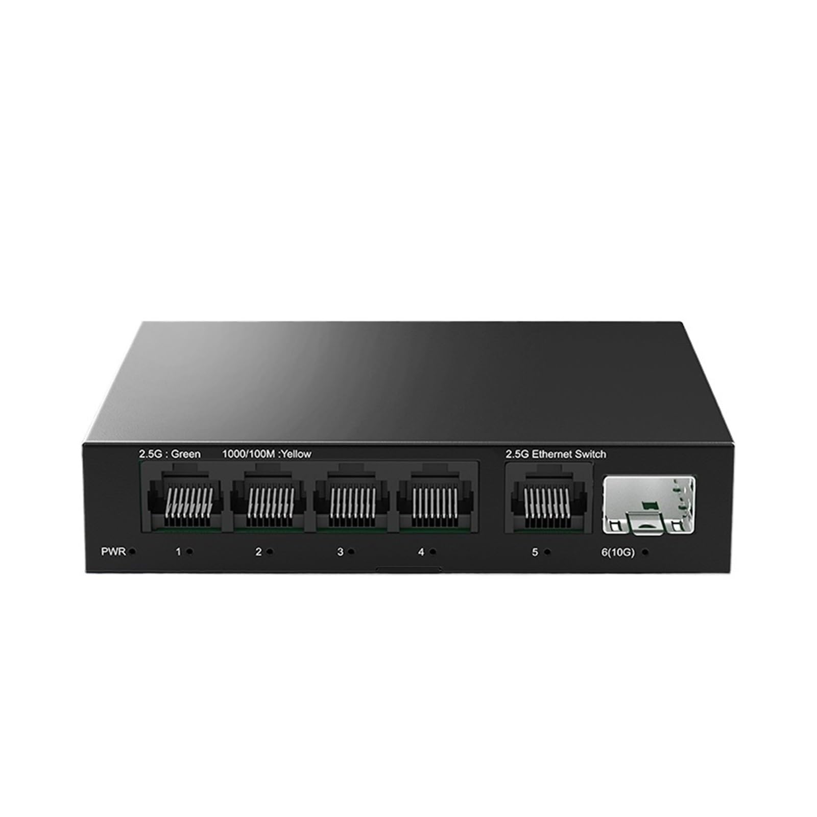 Commutateur réseau 2,5 G 5 ports 2500 Mbps avec 10 G SFP+ Auto MDI/MDIX Plug and Play Commutateur Ethernet non géré pour laboratoire domestique (adaptateur UE)