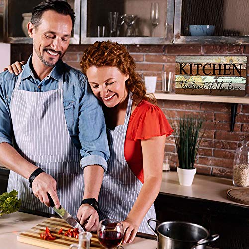 Farmhouse Kitchen Signs Wall Decor Funny Kitchen Wall Art-Kitchen is The Heart of The Home-Sunflower Themed Printed Large Wood Signs Kitchen Wall Decor Home Decorations 16" x 8" - Image 2