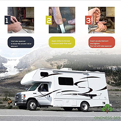Oneness 369 2 Set Suburban Rv Water Heater Anode Rod Magnesium With Dual Hex Wrench Socket Removal Tool Maintenance Kit #TOP6