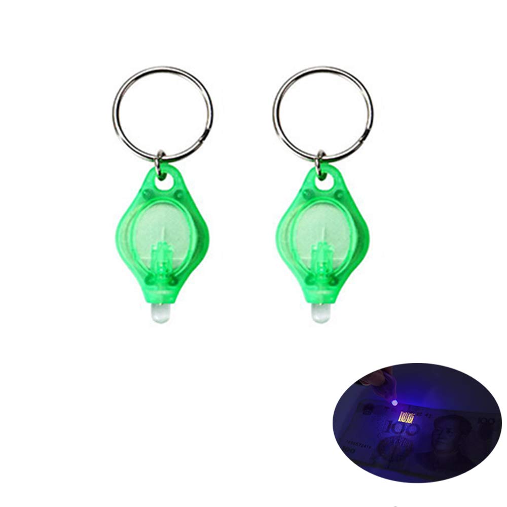 2/5 Pack Mini LED Flashlight UV Money Checker Keychain Key Ring Light Torch LED Money Detector Light, 7 Colors
