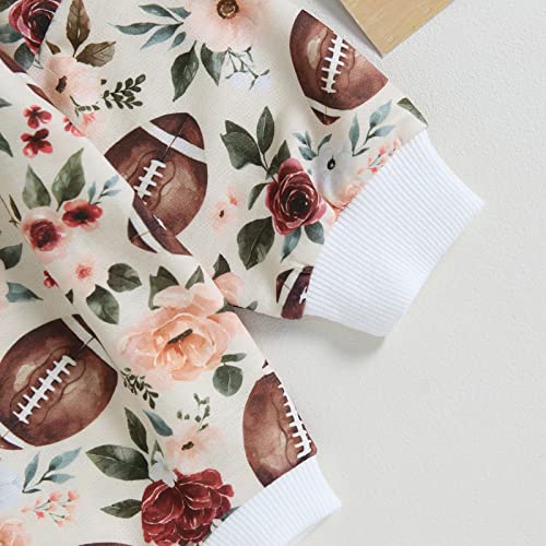 Karuedoo Baby Boy Girl Football Sweatshirt Bubble Romper Oversized Sweater Onesie Long Sleeve Bodysuit Outfit Fall Clothes (Apricot, 6-12 Months) #TOP5