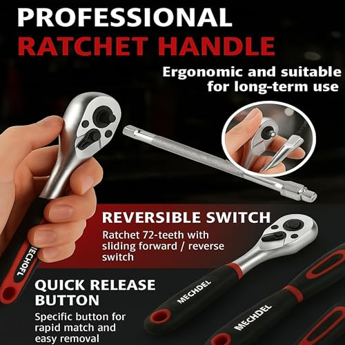 Image of mechdel 46-in-1 Tool Kit for Home Use | Spanner Set | Socket Set | Wrench Set | Hand Tools | Bike Tool Kit Set | Goti Pana Box End Set | Socket Wrench Kit | DIY Car & Household Repair Tools