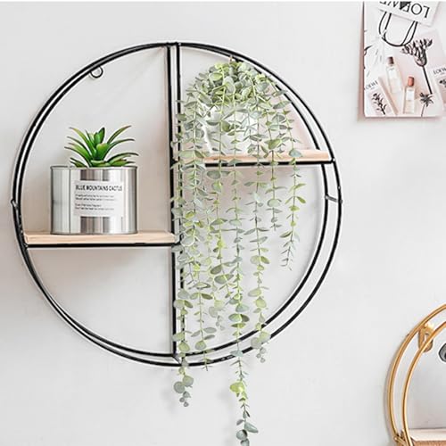 BACAMA Decorative Hanging Plants for Shelf, Faux Ivy Eucalyptus Vine, Fake Greenery in White Bigger Pot (Light Green, 1PCS)