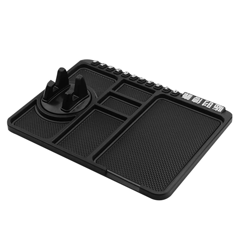 AUGEN Non-Stick Anti-Slide Dash Cell Phone Bracket Mat Car Dashboard Sticky Pad Adhesive Anti Mat for Mobile Phone/Electronic Gadgets GPS (9.76'' × 7.28'', Black)-image-41