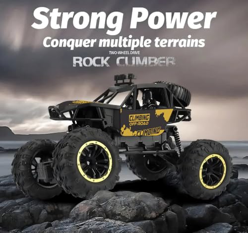 Image of CADDLE & TOES Remote Controlled Monster Like Model Sports Car and Controlling Speed with Gun Remote Toy (Green), Kid, Rechargeable Car for Kids| Monster Truck (Xt-Smoke-Yellow)