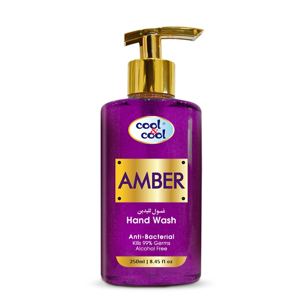 Arabic Series Amber Hand Wash -250Ml - Antibacterial, Alcohol-Free, Moisturizing with Vitamin E, 99% Germ-Killing Formula