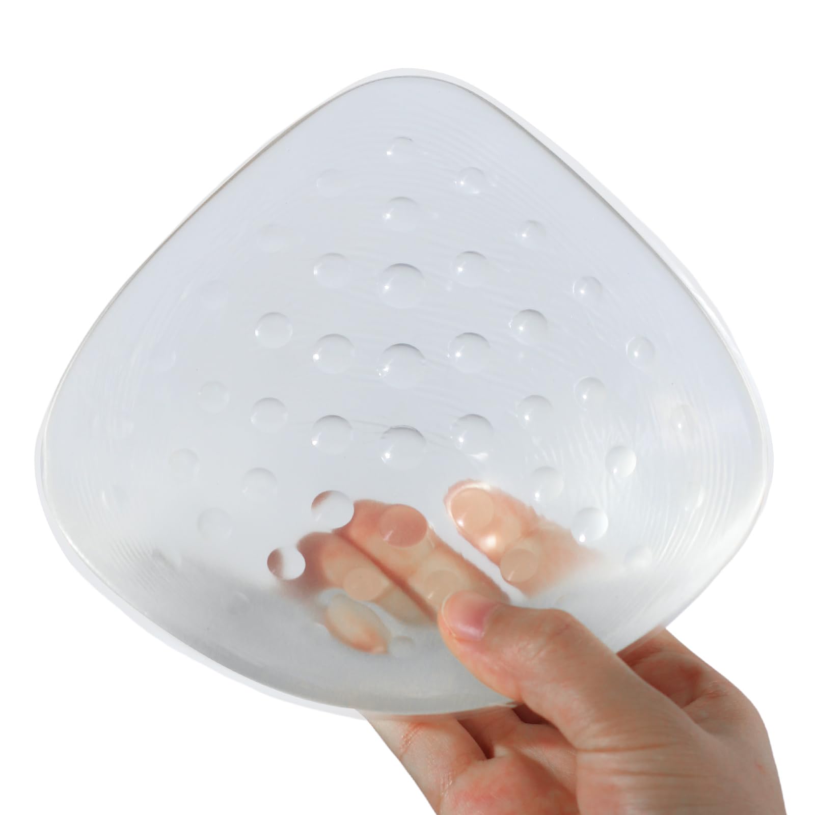 Protesi mammaria per mastectomia per nuoto, forma del seno in silicone impermeabile, inserto concavo per donne post-mastectomia, protesi a triangolo (1 pezzo)
