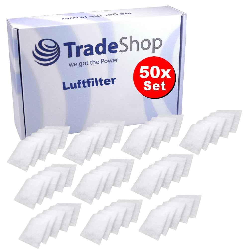 50 x Trade-Shop filtr powietrza, filtr przeciwpyłowy, zapasowy filtr kompatybilny z wentylatorami Lunos, seria Saphir typ 2/FSA, zamiennik 034185 / akcesoria do wentylatora łazienkowego