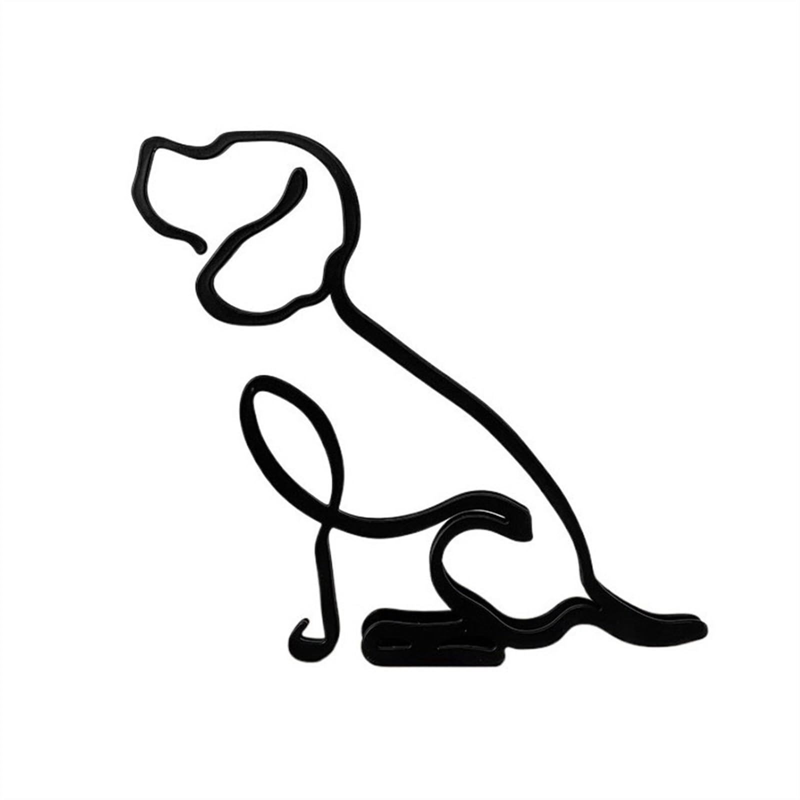 ZENY896V Sculptures Desktop Ornaments Modern Iron Lines Dog Crafts Home Decorations Decor(G)