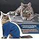 Hjumarayan Katzenbody nach OP, Haftenden Haaren Katzen Body mit Lange Beine, Komplettabdeckung Erholungsoverall, Onesie nach Operation gegen Lecken, Warmer Fleece Katzenpullover, Blau M