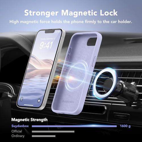 Image of Magnetic for iPhone 17e /iPhone 16e Case, Compatible with MagSafe, [Soft Anti-Scratch Microfiber Lining] Slim Silicone Shockproof Protective Phone Case for iPhone 17e /16e 6.1 inch, Lilac