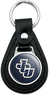 Black Leather John Carroll University Primary Logo Keychain