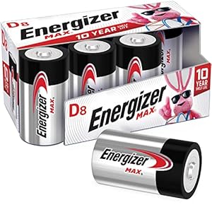Energizer Max D Batteries, Premium Alkaline D Cell Batteries (8 Battery Count)