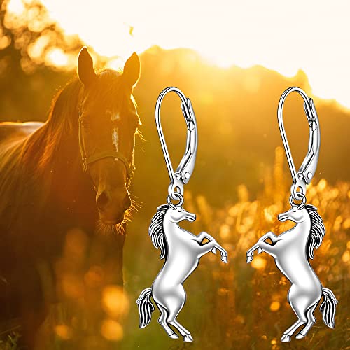 Horse Earrings Prancing Equine 925 Sterling Silver Horse Safety Back Western Equestrian Jewelry Lover Gifts4
