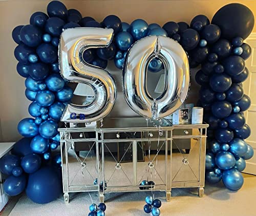 Image of KBZVNAF Navy Blue Latex Party Balloons 50 Pack 12 inch