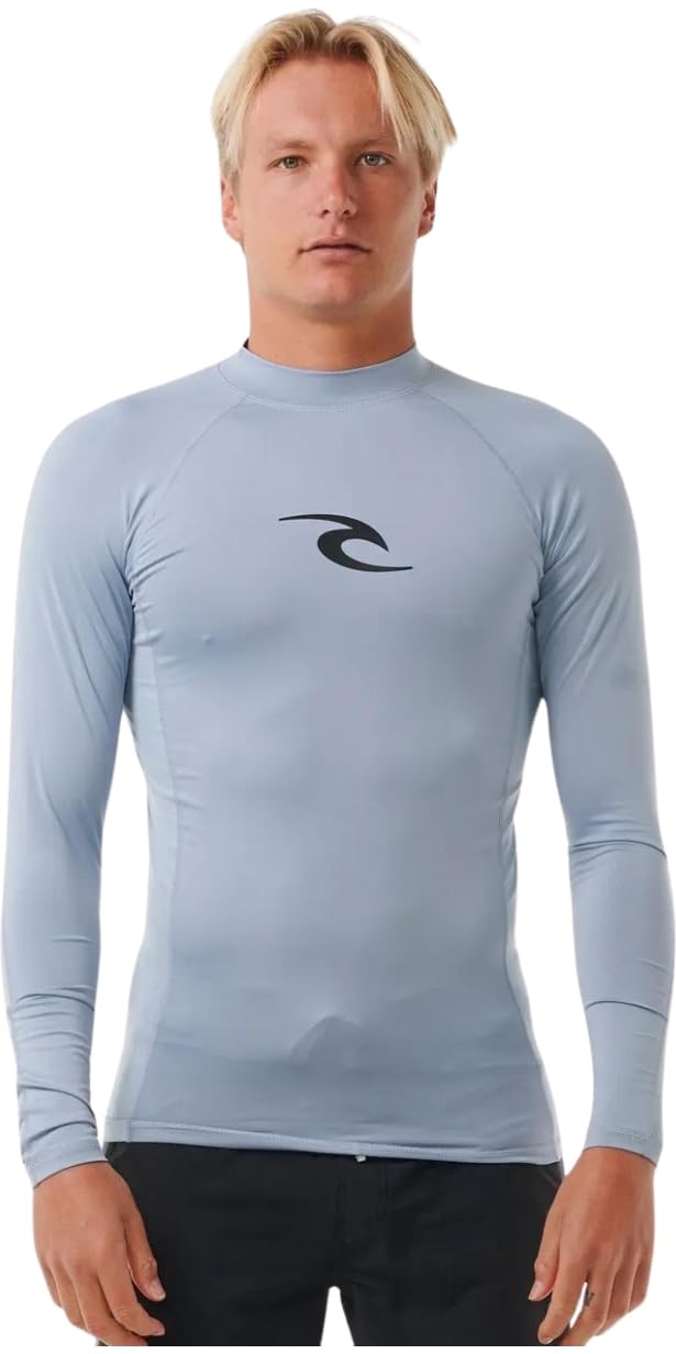Rip Curl Men's Waves UPF 50 Performance Long Sleeve Rashguard, Sparky Blue, Medium