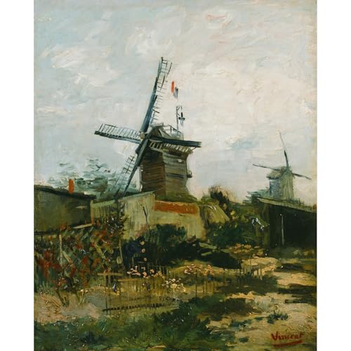 Toile Van Gogh Moulins à Montmartre grand tableau durable qui ne décolore pas