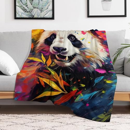 Couverture facile à manipuler panda en flanelle chaude contre le froid