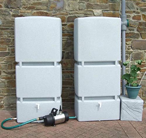 Technik Rain Tank System 1600L Granite - Outdoor Garden Irrigation - Rainwater Harvesting