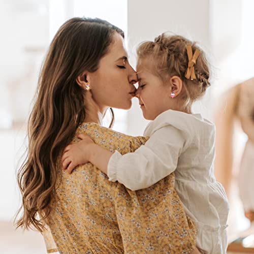 24 Pairs Clip On Earrings Non Piercing Earrings Hypoallergenic Animal Butterfly Rainbow Flower Mixed Color Painless Non-Piercing Earrings Pack4