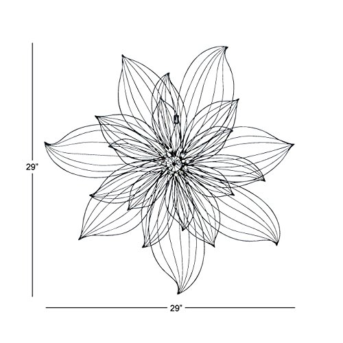 Deco 79 64682 Metal Floral Home Decor 3D Wire Sculpture With Crystal Embellishments, Wall Art 26 Inch X 4 Inch X 26" thumb #8
